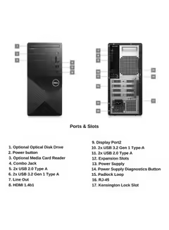 Vostro 3910 12th Generation Business Desktop, Core i5-12600 Processor,16GB RAM,1TB SSD,Integrated Graphics,Windows-11 Black