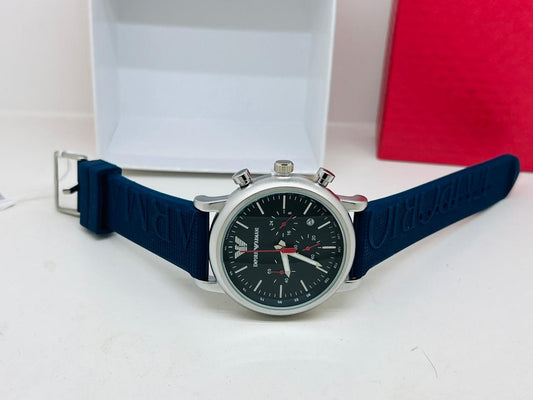Emporio Armani Luigi Chronograph Leather Strap Watch For Men